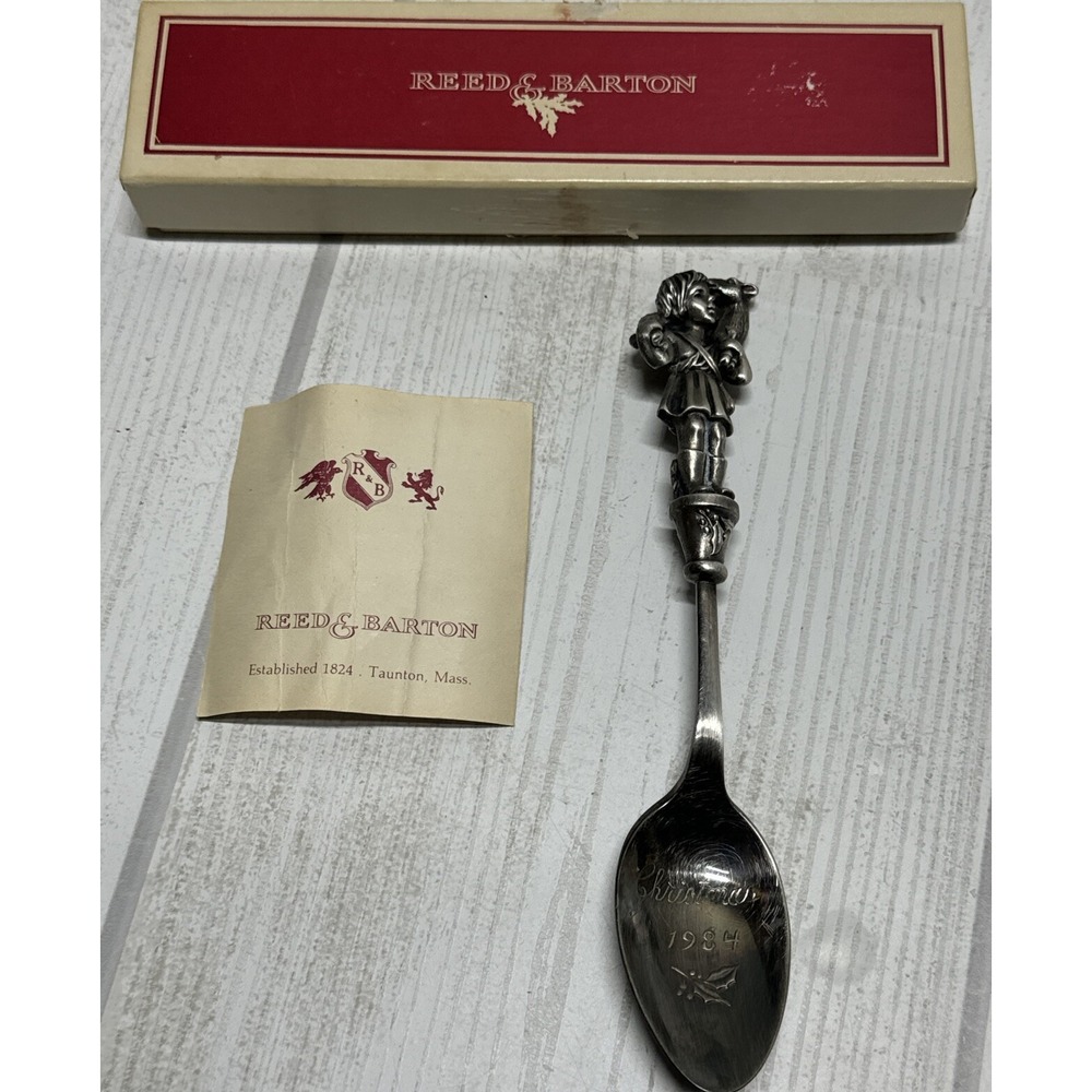 Vintage Reed & Barton Children of Christmas 1984 The Shepherd Boy Spoon in box